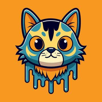 Adorable Cat Design: Cute and Playful Feline Graphic for Trendy T-Shirt Print on Demand, Perfect for Cat Lovers and Casual Wear Enthusiasts
