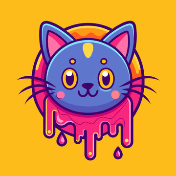 Adorable Cat Design: Cute and Playful Feline Graphic for Trendy T-Shirt Print on Demand, Perfect for Cat Lovers and Casual Wear Enthusiasts