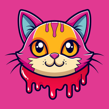 Adorable Cat Design: Cute and Playful Feline Graphic for Trendy T-Shirt Print on Demand, Perfect for Cat Lovers and Casual Wear Enthusiasts
