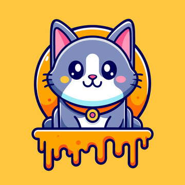 Adorable Cat Design: Cute and Playful Feline Graphic for Trendy T-Shirt Print on Demand, Perfect for Cat Lovers and Casual Wear Enthusiasts