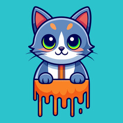 Adorable Cat Design: Cute and Playful Feline Graphic for Trendy T-Shirt Print on Demand, Perfect for Cat Lovers and Casual Wear Enthusiasts