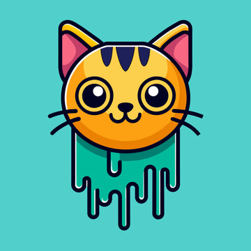Adorable Cat Design: Cute and Playful Feline Graphic for Trendy T-Shirt Print on Demand, Perfect for Cat Lovers and Casual Wear Enthusiasts