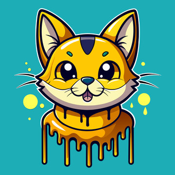 Adorable Cat Design: Cute and Playful Feline Graphic for Trendy T-Shirt Print on Demand, Perfect for Cat Lovers and Casual Wear Enthusiasts