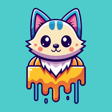 Adorable Cat Design: Cute and Playful Feline Graphic for Trendy T-Shirt Print on Demand, Perfect for Cat Lovers and Casual Wear Enthusiasts