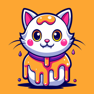 Adorable Cat Design: Cute and Playful Feline Graphic for Trendy T-Shirt Print on Demand, Perfect for Cat Lovers and Casual Wear Enthusiasts