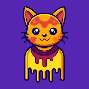 Adorable Cat Design: Cute and Playful Feline Graphic for Trendy T-Shirt Print on Demand, Perfect for Cat Lovers and Casual Wear Enthusiasts