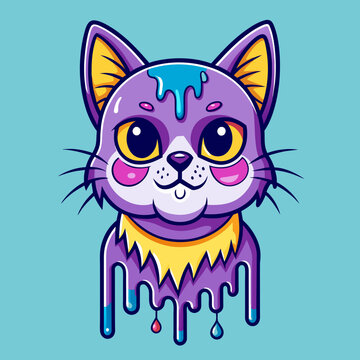 Adorable Cat Design: Cute and Playful Feline Graphic for Trendy T-Shirt Print on Demand, Perfect for Cat Lovers and Casual Wear Enthusiasts