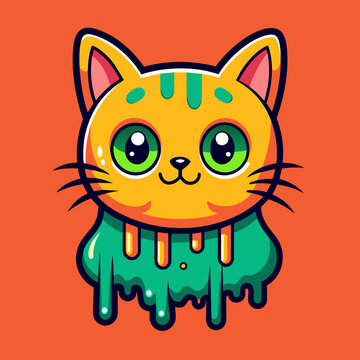 Adorable Cat Design: Cute and Playful Feline Graphic for Trendy T-Shirt Print on Demand, Perfect for Cat Lovers and Casual Wear Enthusiasts