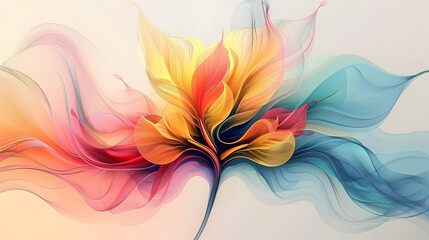 Art background with futuristic flower. Beautiful floral backdrop.