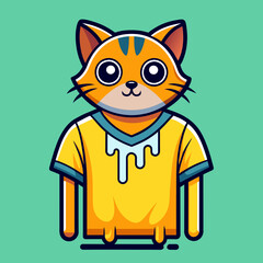 Adorable Cat Design: Cute and Playful Feline Graphic for Trendy T-Shirt Print on Demand, Perfect for Cat Lovers and Casual Wear Enthusiasts