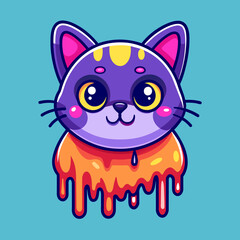 Adorable Cat Design: Cute and Playful Feline Graphic for Trendy T-Shirt Print on Demand, Perfect for Cat Lovers and Casual Wear Enthusiasts