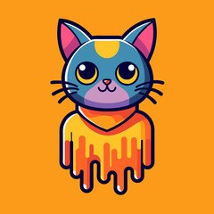 Adorable Cat Design: Cute and Playful Feline Graphic for Trendy T-Shirt Print on Demand, Perfect for Cat Lovers and Casual Wear Enthusiasts