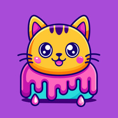 Adorable Cat Design: Cute and Playful Feline Graphic for Trendy T-Shirt Print on Demand, Perfect for Cat Lovers and Casual Wear Enthusiasts