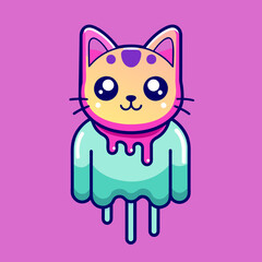 Adorable Cat Design: Cute and Playful Feline Graphic for Trendy T-Shirt Print on Demand, Perfect for Cat Lovers and Casual Wear Enthusiasts
