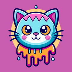 Adorable Cat Design: Cute and Playful Feline Graphic for Trendy T-Shirt Print on Demand, Perfect for Cat Lovers and Casual Wear Enthusiasts