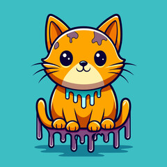 Adorable Cat Design: Cute and Playful Feline Graphic for Trendy T-Shirt Print on Demand, Perfect for Cat Lovers and Casual Wear Enthusiasts