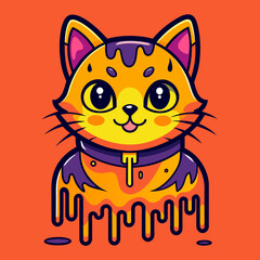 Adorable Cat Design: Cute and Playful Feline Graphic for Trendy T-Shirt Print on Demand, Perfect for Cat Lovers and Casual Wear Enthusiasts