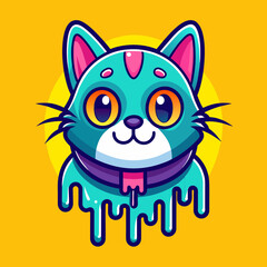 Adorable Cat Design: Cute and Playful Feline Graphic for Trendy T-Shirt Print on Demand, Perfect for Cat Lovers and Casual Wear Enthusiasts