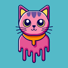 Adorable Cat Design: Cute and Playful Feline Graphic for Trendy T-Shirt Print on Demand, Perfect for Cat Lovers and Casual Wear Enthusiasts