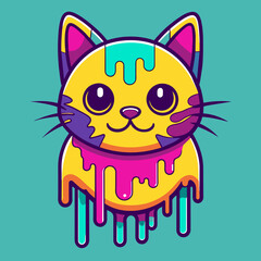Adorable Cat Design: Cute and Playful Feline Graphic for Trendy T-Shirt Print on Demand, Perfect for Cat Lovers and Casual Wear Enthusiasts