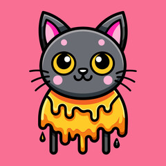 Adorable Cat Design: Cute and Playful Feline Graphic for Trendy T-Shirt Print on Demand, Perfect for Cat Lovers and Casual Wear Enthusiasts