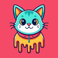 Adorable Cat Design: Cute and Playful Feline Graphic for Trendy T-Shirt Print on Demand, Perfect for Cat Lovers and Casual Wear Enthusiasts