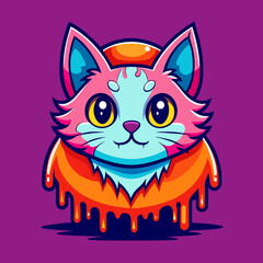 Adorable Cat Design: Cute and Playful Feline Graphic for Trendy T-Shirt Print on Demand, Perfect for Cat Lovers and Casual Wear Enthusiasts