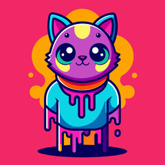 Adorable Cat Design: Cute and Playful Feline Graphic for Trendy T-Shirt Print on Demand, Perfect for Cat Lovers and Casual Wear Enthusiasts