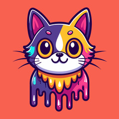 Adorable Cat Design: Cute and Playful Feline Graphic for Trendy T-Shirt Print on Demand, Perfect for Cat Lovers and Casual Wear Enthusiasts