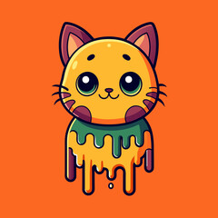 Adorable Cat Design: Cute and Playful Feline Graphic for Trendy T-Shirt Print on Demand, Perfect for Cat Lovers and Casual Wear Enthusiasts