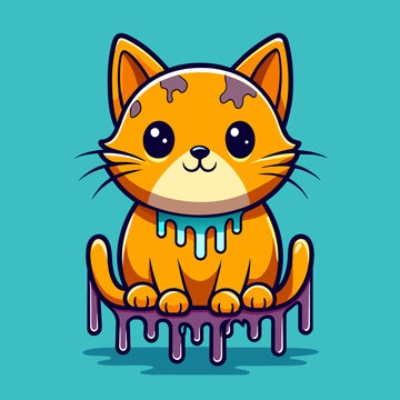 Adorable Cat Design: Cute and Playful Feline Graphic for Trendy T-Shirt Print on Demand, Perfect for Cat Lovers and Casual Wear Enthusiasts
