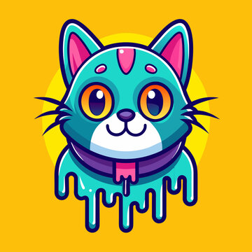 Adorable Cat Design: Cute and Playful Feline Graphic for Trendy T-Shirt Print on Demand, Perfect for Cat Lovers and Casual Wear Enthusiasts