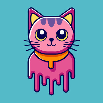 Adorable Cat Design: Cute and Playful Feline Graphic for Trendy T-Shirt Print on Demand, Perfect for Cat Lovers and Casual Wear Enthusiasts