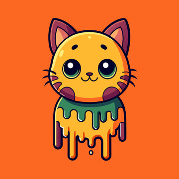 Adorable Cat Design: Cute and Playful Feline Graphic for Trendy T-Shirt Print on Demand, Perfect for Cat Lovers and Casual Wear Enthusiasts
