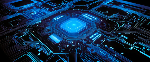 Digitalized Future: AI-Driven Circuit Board Integration in Advanced Technology Visualization ,circuit board background