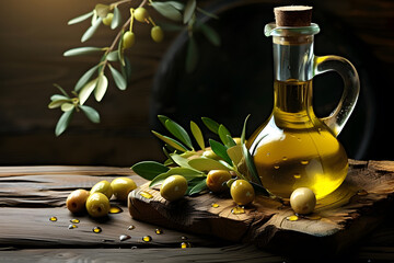 A set of Plump Olives green and black on a dark background