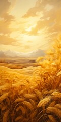 wheat field sunset background yellow gold furry school golden layers