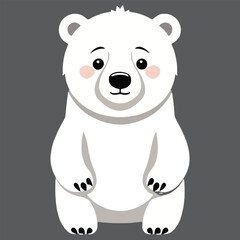 vector of simple cute little polar bear