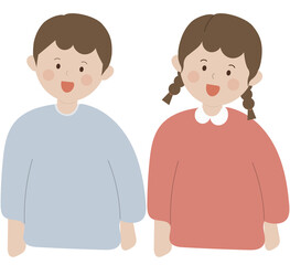 초등학생 어린이 웃는얼굴 이미지 일러스트