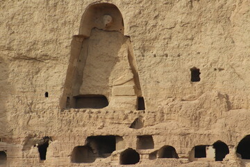 The small caves around the Bamiyan Buddhas were likely associated with Buddhist worship, linked to...