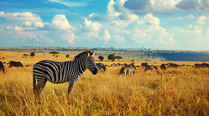 Fototapeta premium Zebra in savana