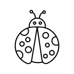 lady bug icon with white background vector stock illustration