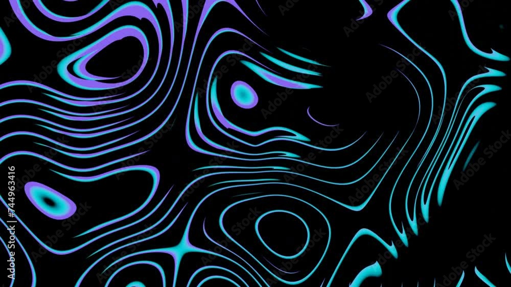 Poster 3d rendered seamless looped abstract background with black background is adorned with intricate swir