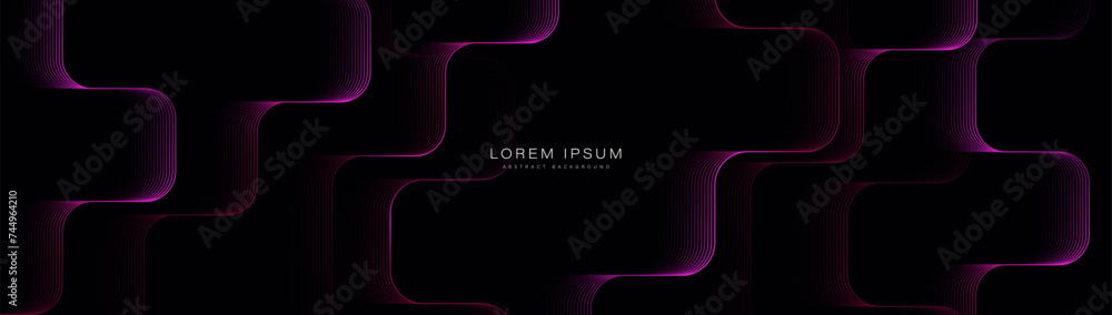 Leinwandbilder abstract background with magenta and purple rectangle lines. modern minimal trendy shiny wavy lines 