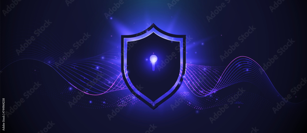 Aufkleber security shield protection. cyber security data protection technology. vector illustration
