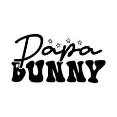 Papa Bunny Retro SVG Design