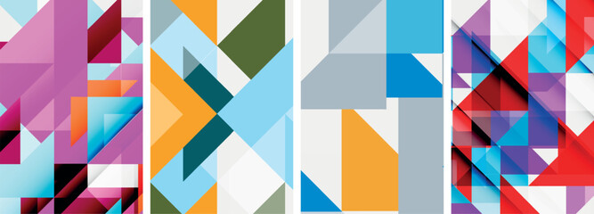 Triangle poster set for wallpaper, business card, cover, poster, banner, brochure, header, website
