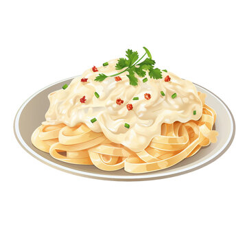 Creamy Crab Alfredo on transparent background