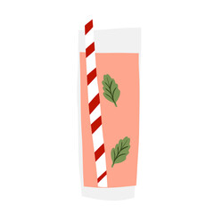 illustration of drink with cute straw so fun vibes