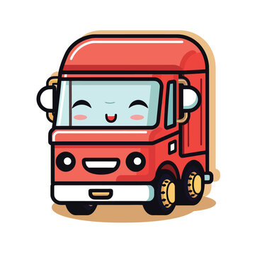 red bus cartoon